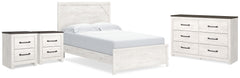 Diamond Furniture - Ashley Furniture - Gerridan Queen Panel Bed, Dresser and 2 Nightstands - Queen Panel Bed, Dresser and 2 Nightstands - B1190B38