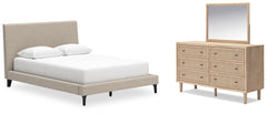 Diamond Furniture - Ashley Furniture - Cielden Queen Upholstered Bed, Dresser and Mirror - Queen Upholstered Bed, Dresser and Mirror - B1199B2