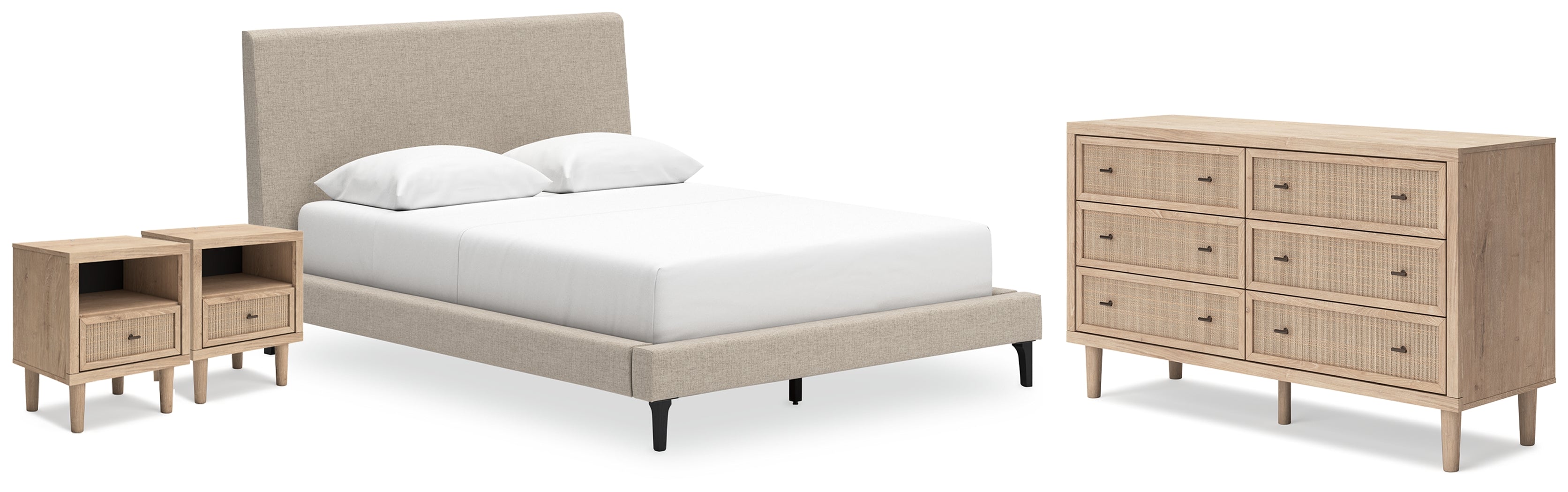 Diamond Furniture - Ashley Furniture - Cielden Queen Upholstered Bed, Dresser and 2 Nightstands - Queen Upholstered Bed, Dresser and 2 Nightstands - B1199B20
