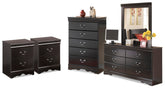 Diamond Furniture - Ashley Furniture - Huey Vineyard Dresser, Mirror, Chest and 2 Nightstands - Dresser, Mirror, Chest and 2 Nightstands - B128B54