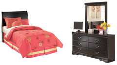 Diamond Furniture - Ashley Furniture - Huey Vineyard Twin Sleigh Headboard, Dresser and Mirror - Twin Sleigh Headboard, Dresser and Mirror - B128B44