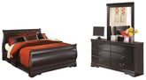 Diamond Furniture - Ashley Furniture - Huey Vineyard Queen Sleigh Bed with Dresser and Mirror - Queen Sleigh Bed with Dresser and Mirror - B128B6