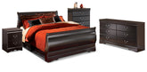 Diamond Furniture - Ashley Furniture - Huey Vineyard Queen Sleigh Bed, Dresser, Chest and Nightstand - Queen Sleigh Bed, Dresser, Chest and Nightstand - B128B19