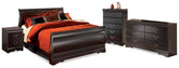 Diamond Furniture - Ashley Furniture - Huey Vineyard Full Sleigh Bed, Dresser, Mirror, Chest and Nightstand - Full Sleigh Bed, Dresser, Mirror, Chest and Nightstand - B128B35
