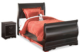 Diamond Furniture - Ashley Furniture - Huey Vineyard Twin Sleigh Bed and Nightstand - Twin Sleigh Bed and Nightstand - B128B41