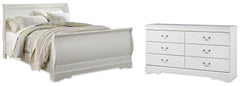 Diamond Furniture - Ashley Furniture - Anarasia Queen Sleigh Bed and Dresser - Queen Sleigh Bed and Dresser - B129B24