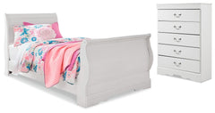 Diamond Furniture - Ashley Furniture - Anarasia Twin Sleigh Bed and Chest - Twin Sleigh Bed and Chest - B129B16
