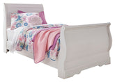 Diamond Furniture - Ashley Furniture - Anarasia Twin Sleigh Bed, Dresser and Mirror - Twin Sleigh Bed, Dresser and Mirror / White - B129B6