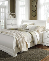 Diamond Furniture - Ashley Furniture - Anarasia Queen Sleigh Bed with Chest of Drawers and Nightstand - Queen Sleigh Bed with Chest of Drawers and Nightstand - B129B12