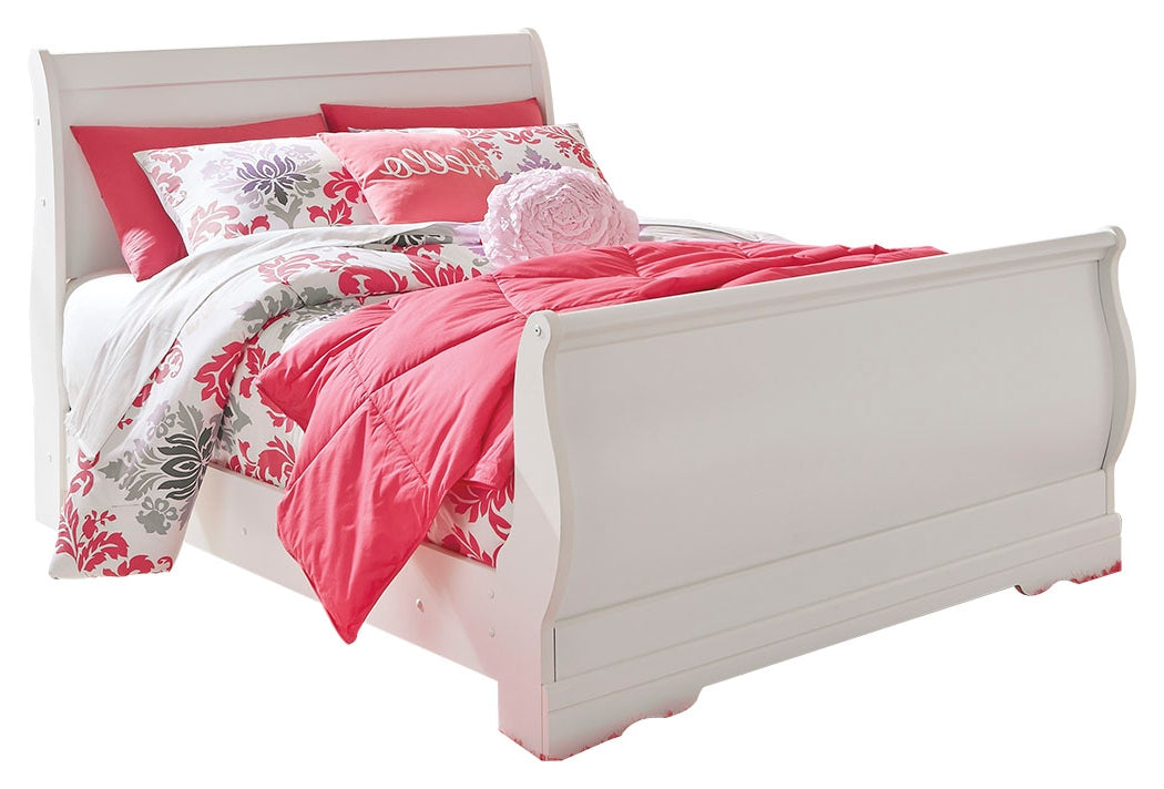 Diamond Furniture - Ashley Furniture - Anarasia Full Sleigh Bed with Dresser and Mirror - Full Sleigh Bed with Dresser and Mirror / White - B129B7