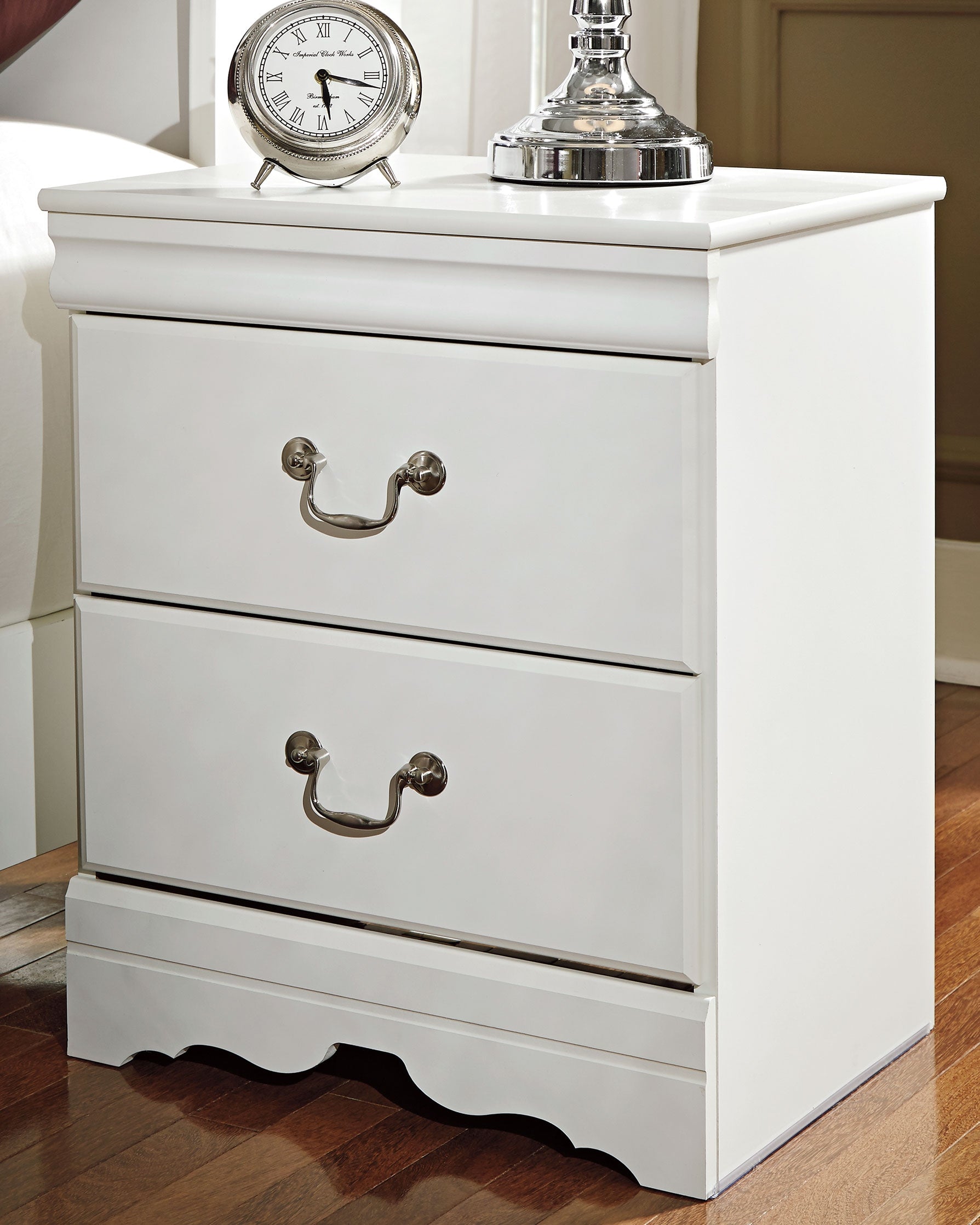Diamond Furniture - Ashley Furniture - Anarasia Nightstand - Two Drawer Night Stand - B129-92