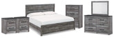 Diamond Furniture - Ashley Furniture - Bronyan King Panel Bed, Dresser, Mirror, Chest and 2 Nightstands - King Panel Bed, Dresser, Mirror, Chest and 2 Nightstands - B1290B8