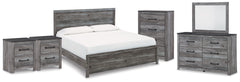 Diamond Furniture - Ashley Furniture - Bronyan King Panel Bed, Dresser, Mirror, Chest and 2 Nightstands - King Panel Bed, Dresser, Mirror, Chest and 2 Nightstands - B1290B8