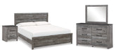 Diamond Furniture - Ashley Furniture - Bronyan King Panel Bed, Dresser, Mirror and Nightstand - King Panel Bed, Dresser, Mirror and Nightstand - B1290B9