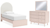 Diamond Furniture - Ashley Furniture - Wistenpine Twin Upholstered Panel Bed, Dresser and Mirror - Twin Upholstered Panel Bed, Dresser and Mirror - B1323B2