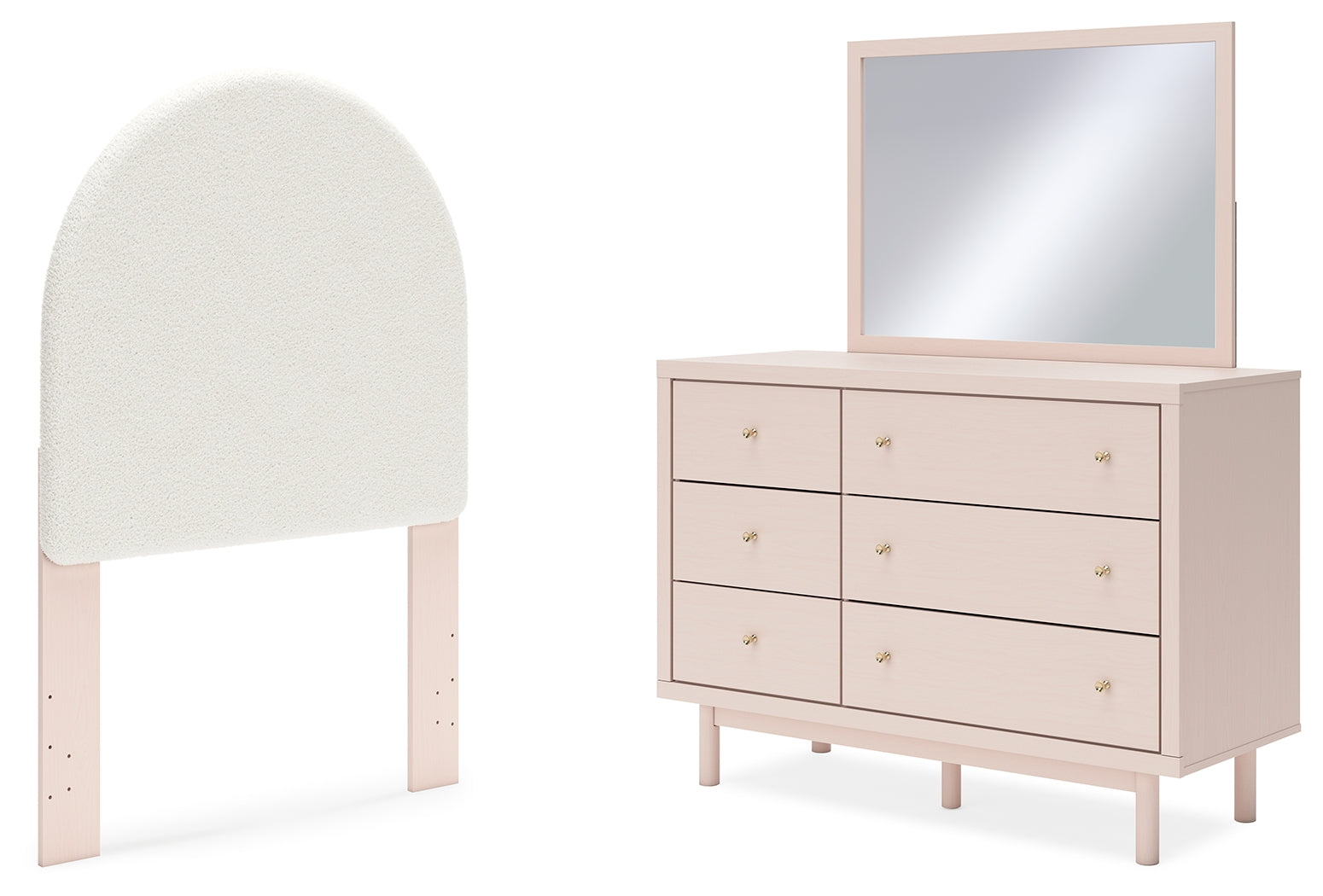 Diamond Furniture - Ashley Furniture - Wistenpine Twin Upholstered Panel Headboard, Dresser and Mirror - Twin Upholstered Panel Headboard, Dresser and Mirror - B1323B10
