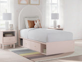 Diamond Furniture - Ashley Furniture - Wistenpine Twin Upholstered Panel Bed with Storage - Twin Upholstered Panel Bed with Storage - B1323B12