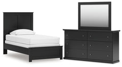 Diamond Furniture - Ashley Furniture - Maribel Twin Panel Bed, Dresser and Mirror - Twin Panel Bed, Dresser and Mirror - B138B71