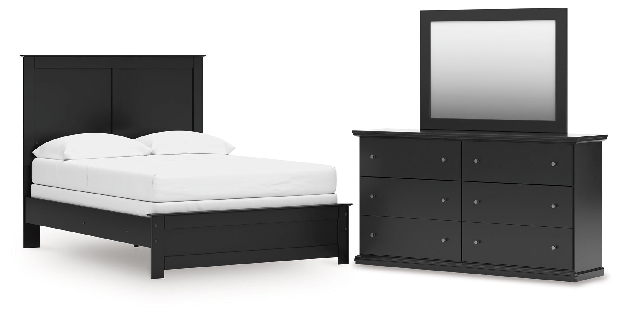 Diamond Furniture - Ashley Furniture - Maribel Full Panel Bed, Dresser and Mirror - Full Panel Bed, Dresser and Mirror - B138B79