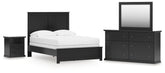 Diamond Furniture - Ashley Furniture - Maribel Full Panel Bed, Dresser, Mirror and Nightstand - Full Panel Bed, Dresser, Mirror and Nightstand - B138B78