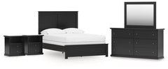 Diamond Furniture - Ashley Furniture - Maribel Full Panel Bed with Dresser, Mirror and 2 Nightstands - Full Panel Bed with Dresser, Mirror and 2 Nightstands - B138B77