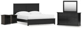 Diamond Furniture - Ashley Furniture - Maribel King Panel Bed, Dresser, Mirror and 2 Nightstands - King Panel Bed, Dresser, Mirror and 2 Nightstands - B138B70