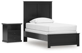 Diamond Furniture - Ashley Furniture - Maribel Twin Panel Bed and Nightstand - Twin Panel Bed and Nightstand - B138B84