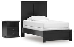 Diamond Furniture - Ashley Furniture - Maribel Twin Panel Bed and Nightstand - Twin Panel Bed and Nightstand - B138B84