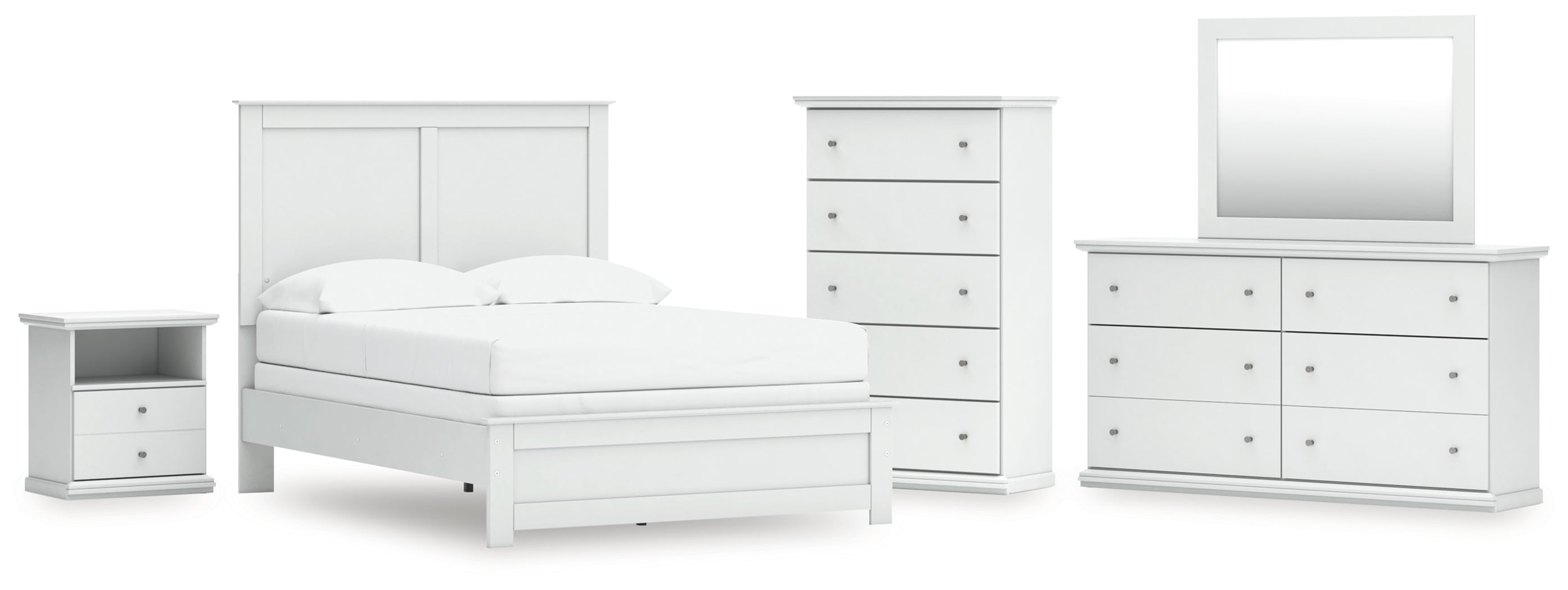 Diamond Furniture - Ashley Furniture - Bostwick Shoals Full Panel Bed, Dresser, Mirror, Chest, and Nightstand - Full Panel Bed, Dresser, Mirror, Chest, and Nightstand - B139B61