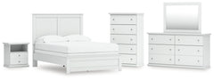 Diamond Furniture - Ashley Furniture - Bostwick Shoals Full Panel Bed, Dresser, Mirror, Chest, and Nightstand - Full Panel Bed, Dresser, Mirror, Chest, and Nightstand - B139B61