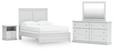 Diamond Furniture - Ashley Furniture - Bostwick Shoals Full Panel Bed, Dresser, Mirror and Nightstand - Full Panel Bed, Dresser, Mirror and Nightstand - B139B58