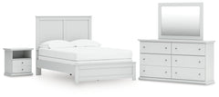Diamond Furniture - Ashley Furniture - Bostwick Shoals Full Panel Bed, Dresser, Mirror and Nightstand - Full Panel Bed, Dresser, Mirror and Nightstand - B139B58