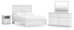 Diamond Furniture - Ashley Furniture - Bostwick Shoals Queen Panel Bed, Dresser, Mirror and Nightstand - Queen Panel Bed, Dresser, Mirror and Nightstand - B139B55