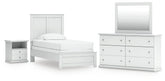 Diamond Furniture - Ashley Furniture - Bostwick Shoals Twin Panel Bed, Dresser, Mirror and Nightstand - Twin Panel Bed, Dresser, Mirror and Nightstand - B139B60