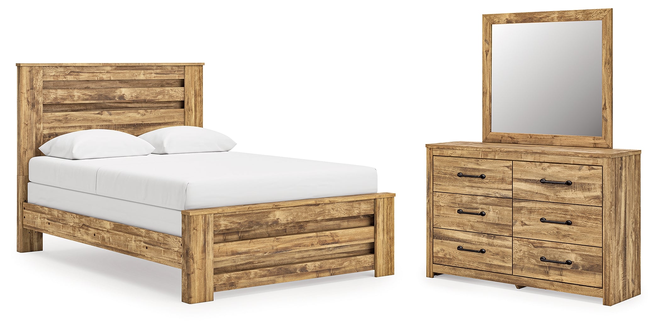 Diamond Furniture - Ashley Furniture - Maystonna Queen Panel Bed, Dresser and Mirror - Queen Panel Bed, Dresser and Mirror - PCB1580B5