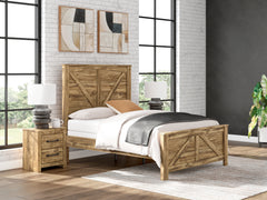 Diamond Furniture - Ashley Furniture - Maystonna Queen Crossbuck Panel Bed - Queen Crossbuck Panel Bed - PCB1580B2