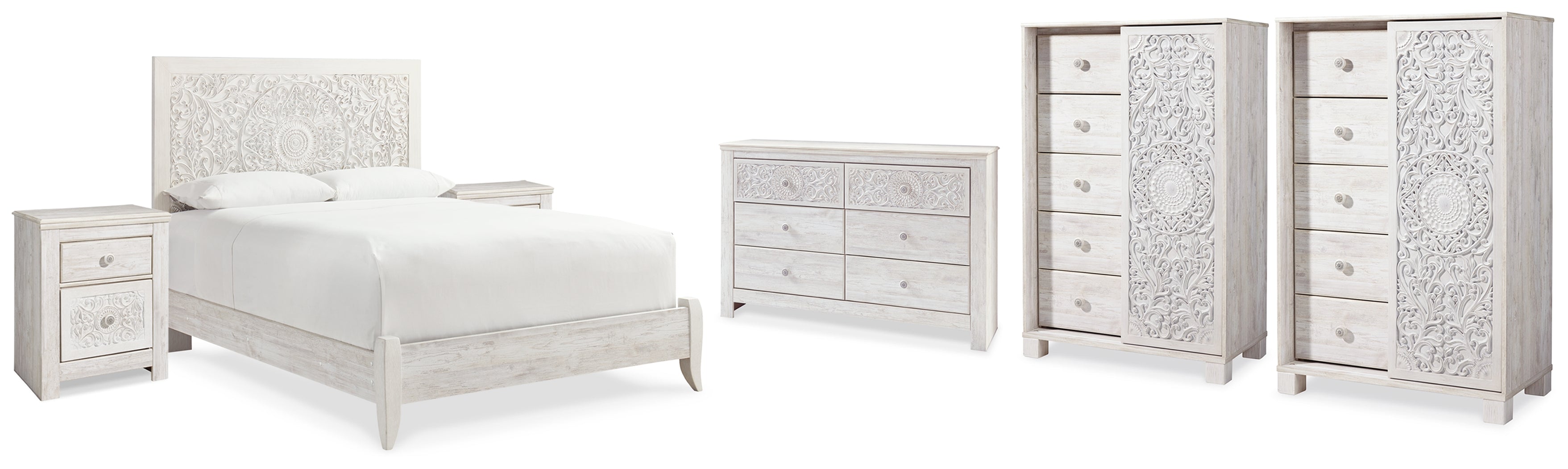 Diamond Furniture - Ashley Furniture - Paxberry Queen Panel Bed, Dresser, 2 Chests and 2 Nightstands - Queen Panel Bed, Dresser, 2 Chests and 2 Nightstands - B181B31