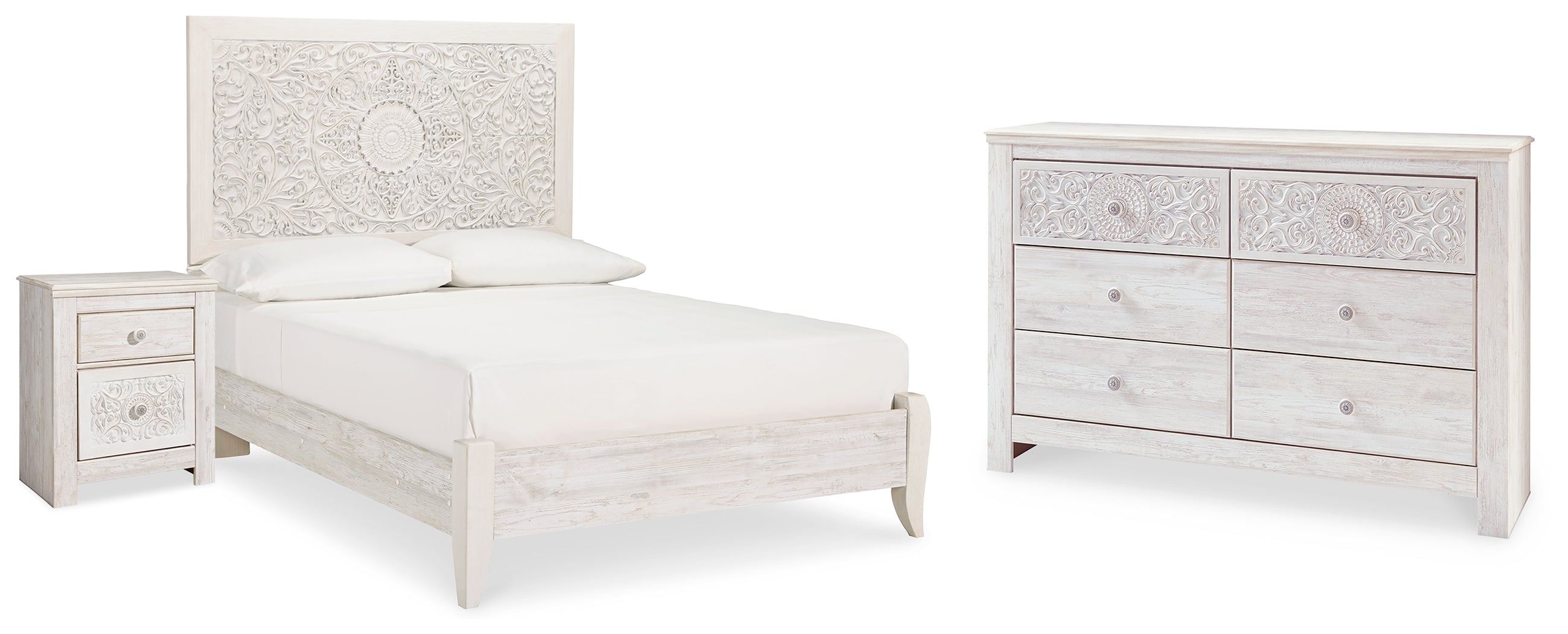 Diamond Furniture - Ashley Furniture - Paxberry Full Panel Bed, Dresser and Nightstand - Full Panel Bed, Dresser and Nightstand - B181B23