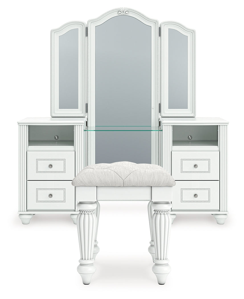 Diamond Furniture - Ashley Furniture - Kozlani Vanity, Mirror and Stool - Vanity, Mirror and Stool - PCB1819B11