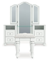 Diamond Furniture - Ashley Furniture - Kozlani Vanity, Mirror and Stool - Vanity, Mirror and Stool - PCB1819B11