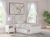 Diamond Furniture - Ashley Furniture - Kozlani Twin Upholstered Panel Bed with Storage - Twin Upholstered Panel Bed with Storage - PCB1819B17