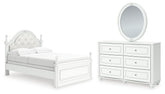 Diamond Furniture - Ashley Furniture - Kozlani Full Upholstered Panel Bed, Dresser and Mirror - Full Upholstered Panel Bed, Dresser and Mirror - PCB1819B15