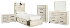 Diamond Furniture - Ashley Furniture - Cambeck Twin Panel Bed with Storage, Dresser, Mirror, Chest and 2 Nightstands - Twin Panel Bed with Storage, Dresser, Mirror, Chest and 2 Nightstands - B192B123