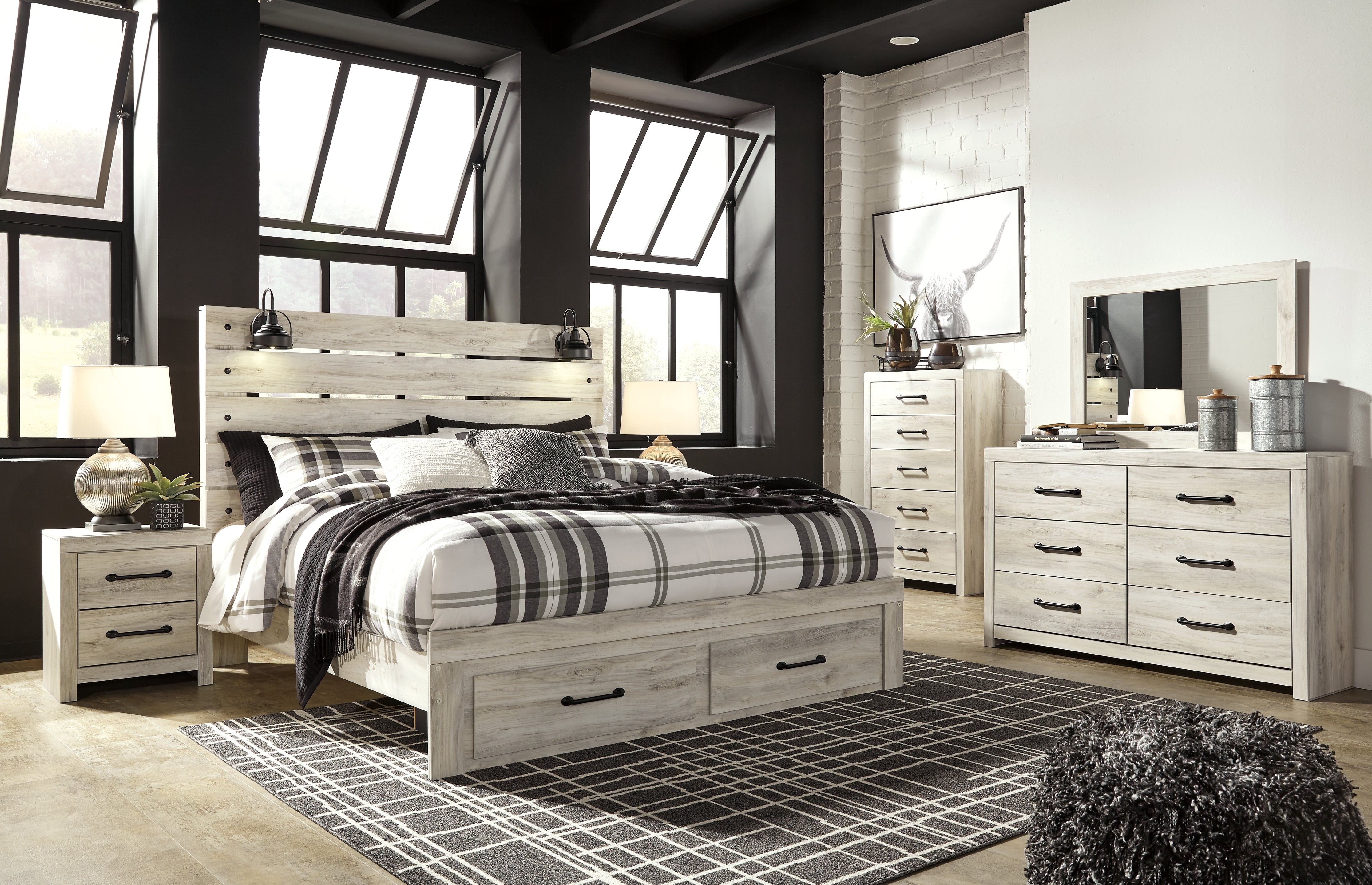 Diamond Furniture - Ashley Furniture - Cambeck King Panel Storage Bed, Dresser, Mirror, Chest and 2 Nightstands - King Panel Storage Bed, Dresser, Mirror, Chest and 2 Nightstands - B192B86