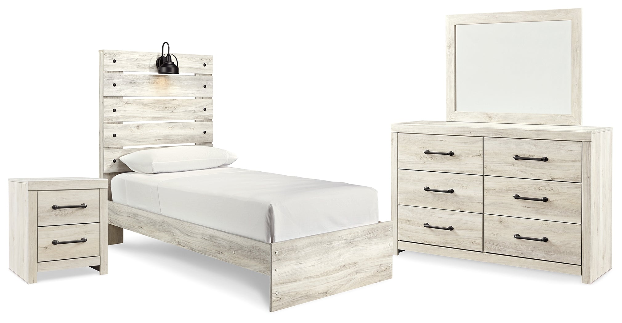 Diamond Furniture - Ashley Furniture - Cambeck Twin Panel Bed, Dresser, Mirror and Nightstand - Twin Panel Bed, Dresser, Mirror and Nightstand - B192B53