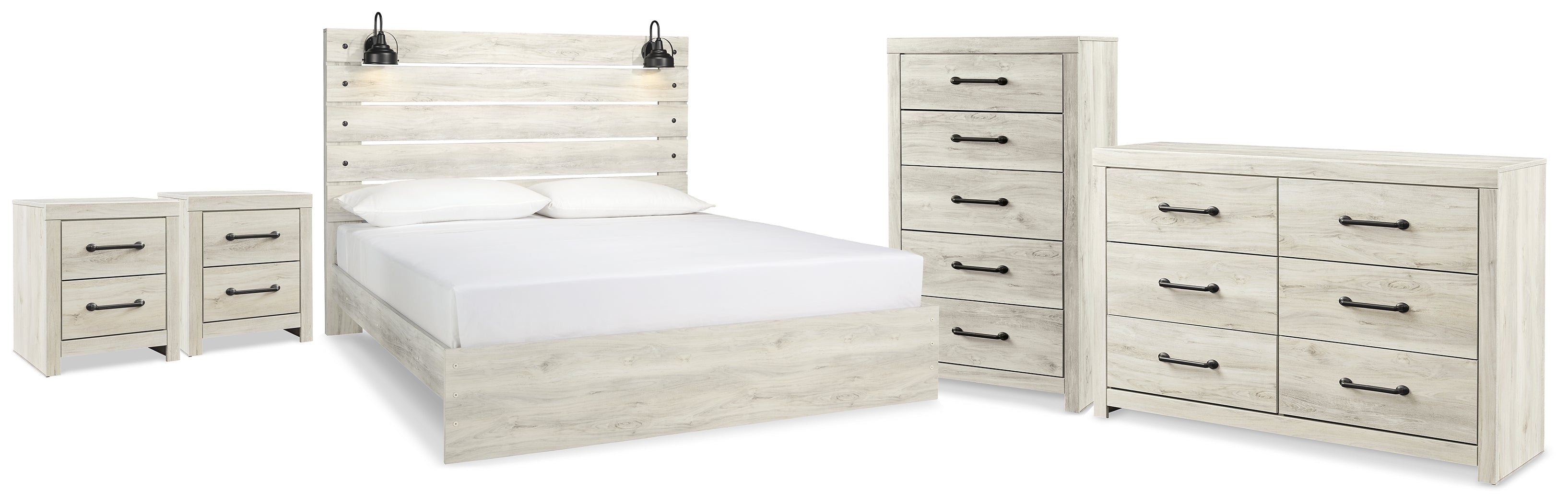 Diamond Furniture - Ashley Furniture - Cambeck King Panel Bed, Dresser, Chest and 2 Nightstands - King Panel Bed, Dresser, Chest and 2 Nightstands - B192B112
