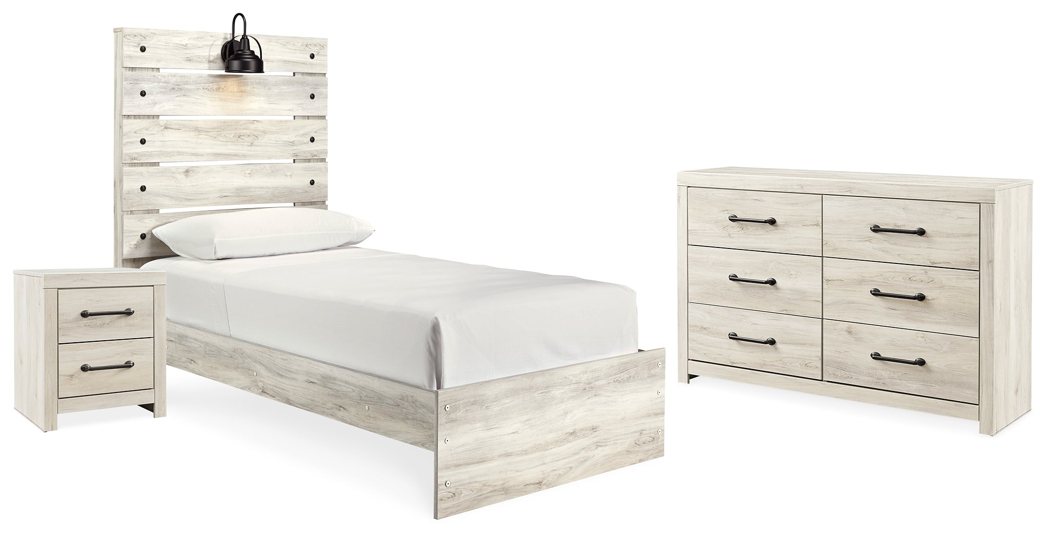 Diamond Furniture - Ashley Furniture - Cambeck Twin Panel Bed, Dresser and Nightstand - Twin Panel Bed, Dresser and Nightstand - B192B70