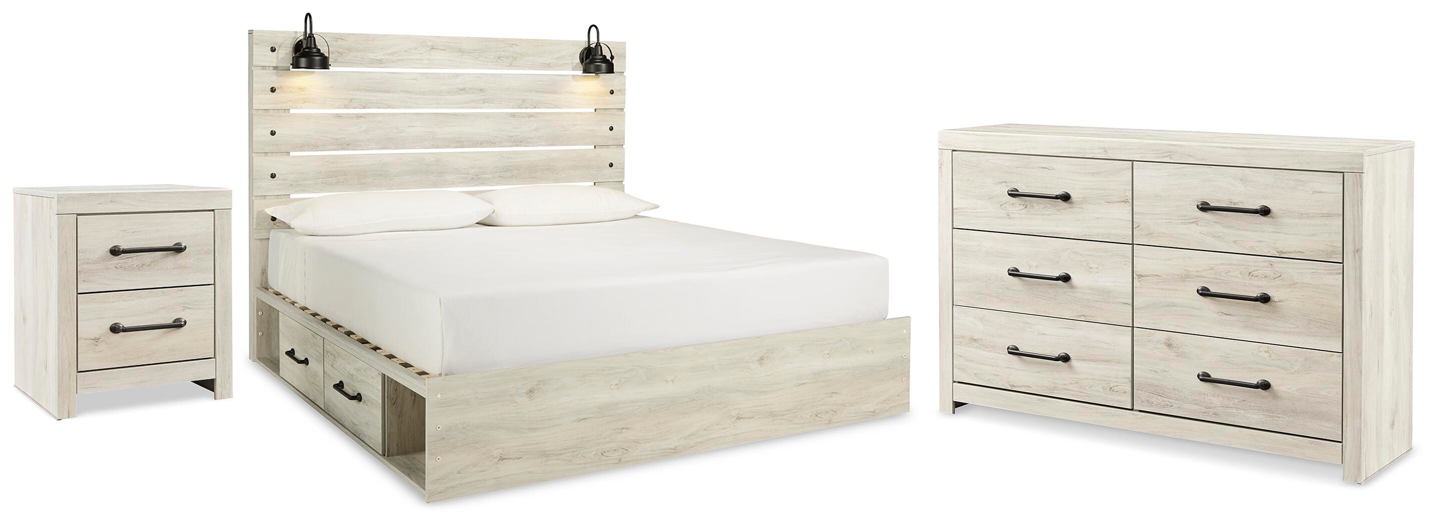 Diamond Furniture - Ashley Furniture - Cambeck King Panel Storage Bed, Dresser and Nightstand - King Panel Storage Bed, Dresser and Nightstand - B192B139