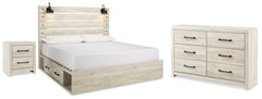 Diamond Furniture - Ashley Furniture - Cambeck King Panel Storage Bed. Dresser and Nightstand - King Panel Storage Bed. Dresser and Nightstand - B192B125