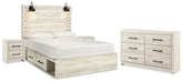 Diamond Furniture - Ashley Furniture - Cambeck Queen Panel Bed with Storage, Dresser and 2 Nightstands - Queen Panel Bed with Storage, Dresser and 2 Nightstands - B192B99